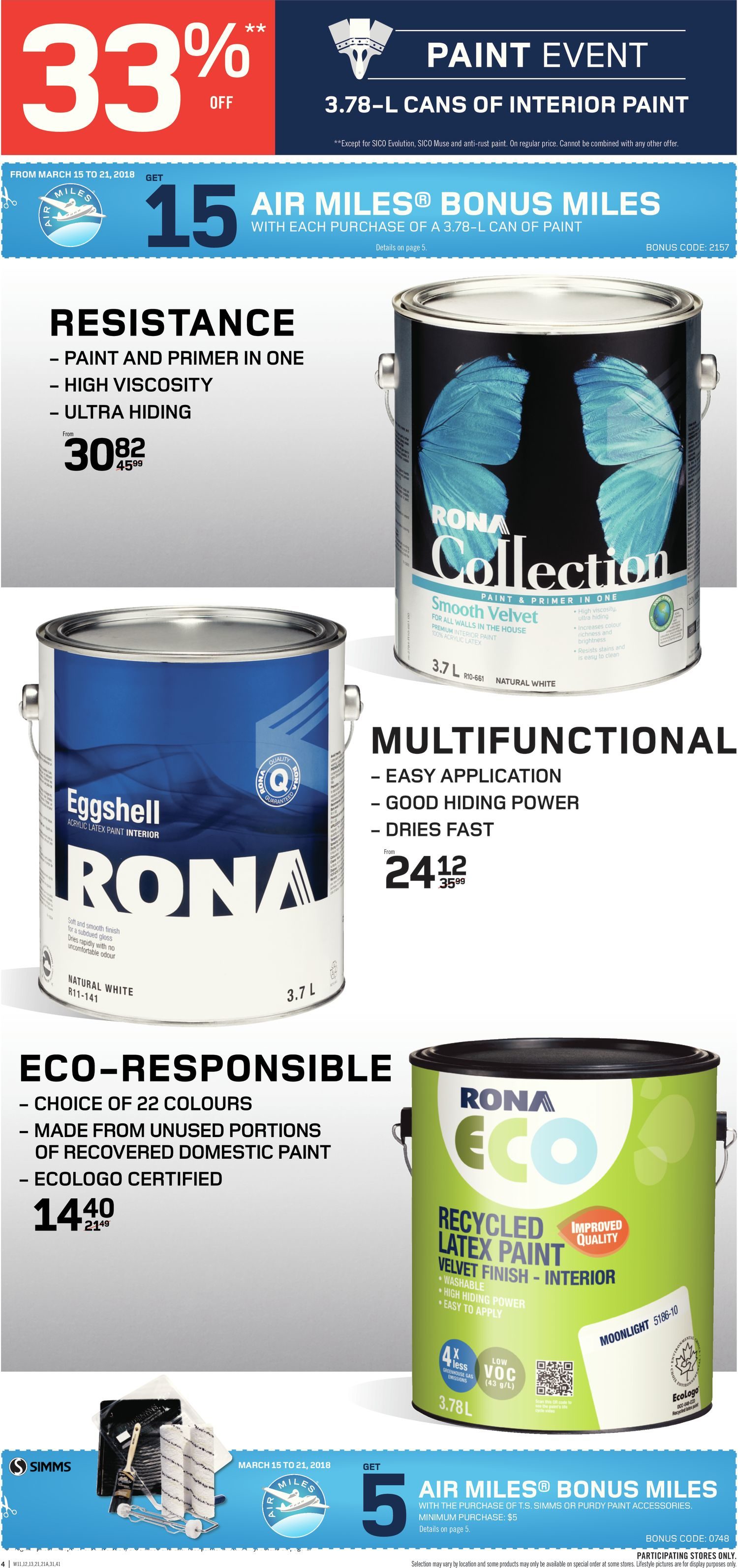 Rona Weekly Flyer Weekly Paint Event Mar 15 – 21