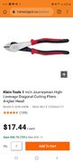 Klein Tools 8 Inch Diagonal Pliers $17.44