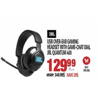 JBL USB Over-Ear Gaming Headset With Game-Chat Dial 