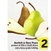 Bartlett or Bosc Pears
