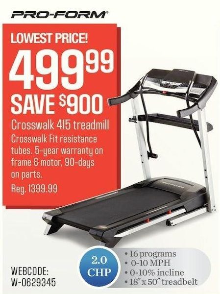 proform crosswalk fit 415 treadmill review