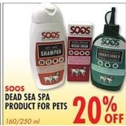 Soos Dead Sea Spa Product for Pets 160/250ml - 20% off