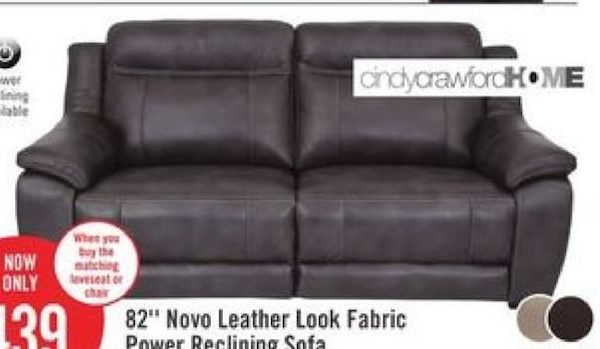 Cindy Crawford Home Novo Leather Look, Cindy Crawford Leather Sofa The Brick