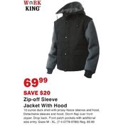 Work King Zip-Off Sleeve Jacket With Hood - $69.99 ($20.00 off)