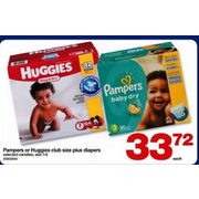 Pampers or Huggies Club Size Plus Diapers  - $33.72