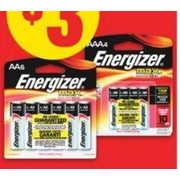 Energizer Max AA6 or AAA4 Alkaline Batteries - $3.00