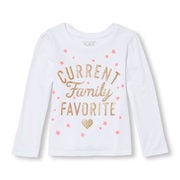Toddler Girls Long Sleeve Glitter 'current Family Favorite' Graphic Tee - $3.00 ($9.95 Off)