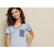 Relaxed Ringer Tee With Pocket - $10.00 ($9.95 Off)