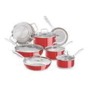 Kitchenaid Stainless Steel Cookware Set, Red, 12-pc - $199.99 ($500.00 Off)