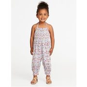 Floral-print Halter Jumpsuit For Toddler Girls - $20.50 ($5.44 Off)