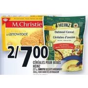 Heinz Baby Cereal, Christie Biscuits Arrowroot - 2/$7.00