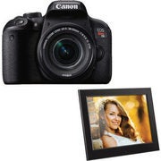 Canon EOS Rebel T7i DSLR Camera with 18-55mm Lens & Aluratek 8" Slim Digital Photo Frame - $899.99 ($100.00 off)