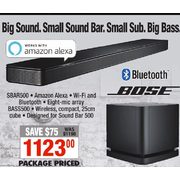 Bose Big Sound, Small Sound Bar, Small Sub, Big Bass  - $1123.00 ($75.00 off)