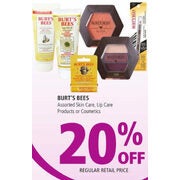Burt's Bees Skin Care, Lip Care Products Or Cosmetics - 20% off