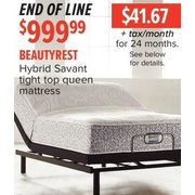 Beautyrest Hybrid Savant Tight Top Queen Mattress - $999.99
