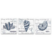 Indigo Shell 14-inch Wrapped Canvas Wall Art (set Of 3) - $107.99 ($72.00 Off)