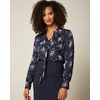 Long Sleeve Blouse With Shirring And Neck Tie - $34.95 ($40.95 Off)