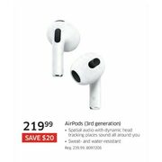 Air Pods (3rd Generation)  - $219.99 ($20.00 off)