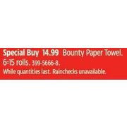 Bounty Paper Towel - $14.99