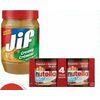 Nutella & Go!, Pc Hazelnut Spread Or Jif Peanut Butter - $5.49
